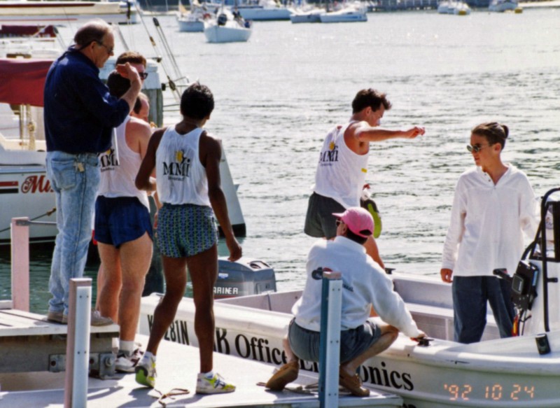3 Ports Race 1992 - Runners on Tender to boats