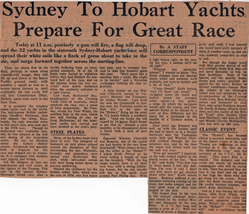 Sydney to Hobart Yacht Race 1960 Prepare for Great Race