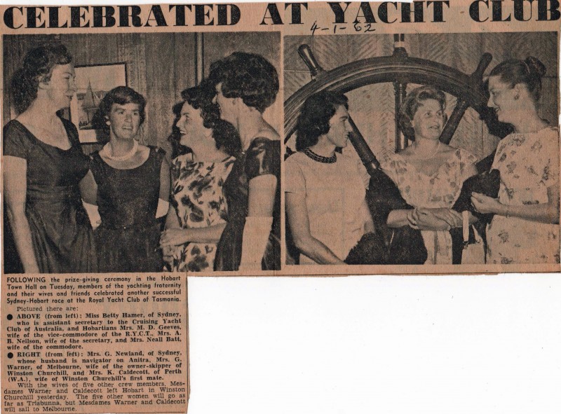 1961 Hobart Celebrations at the Royal Yacht Club of Tasmania
