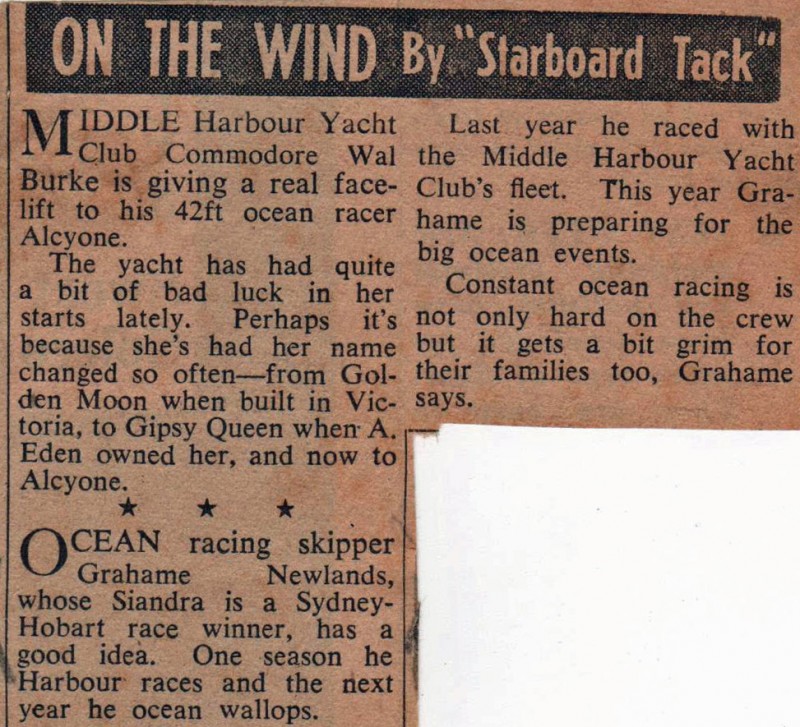 On the Wind - article about Graham Newland and Wal Burke