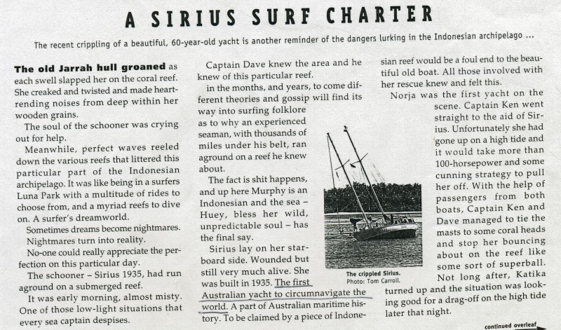 A Sirius Surf Charter