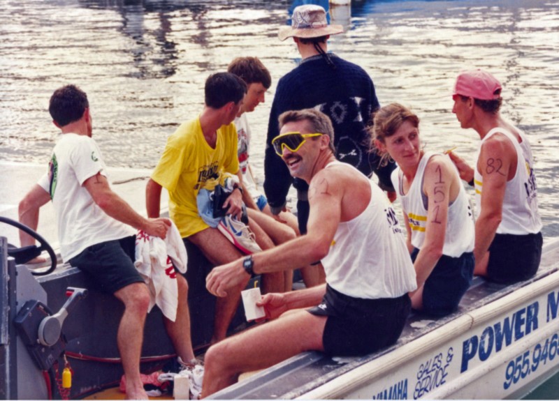 1991 - 3 Ports Race - Runners jump on Tender