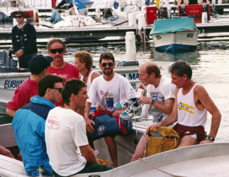 1991 - 3 Ports Race - Runners jump on Tender