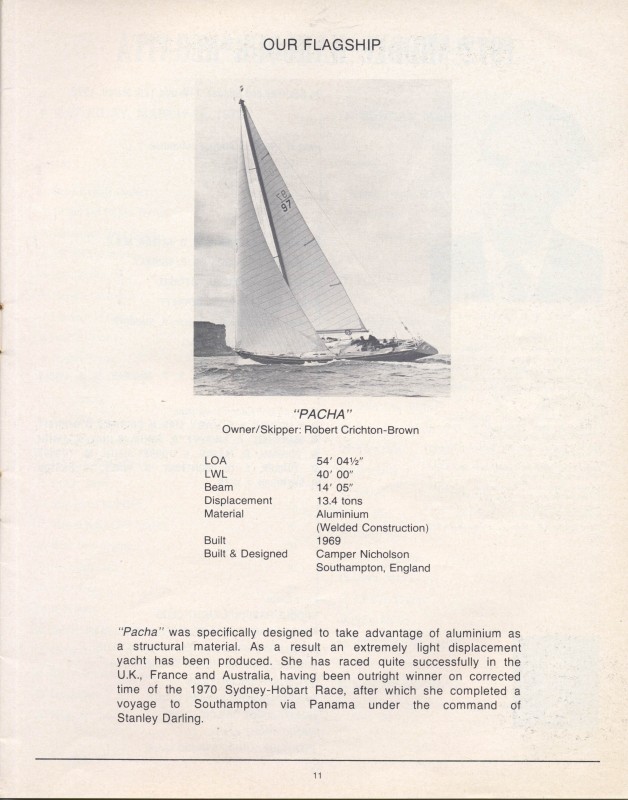 Middle Harbour Regatta 1972 - Pacha was the flagship