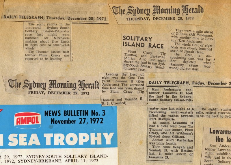 Various Articles on the 1972 South Solitary Island Race