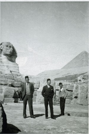 In Cairo (L to R): Dick Nossiter, Harold Nossiter Snr, Harold Nossiter Jnr