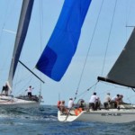Tussle between Exile and Nine Dragons in Coffs Harbour Regatta