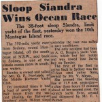 Sloop Siandra Wins 10th Montague Island Race 1959