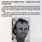 A Report on Olympic Trial - from Ian Pullar