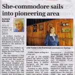 She-commodore sails into pioneering area