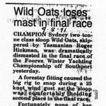 Wild Oats loses mastin final race